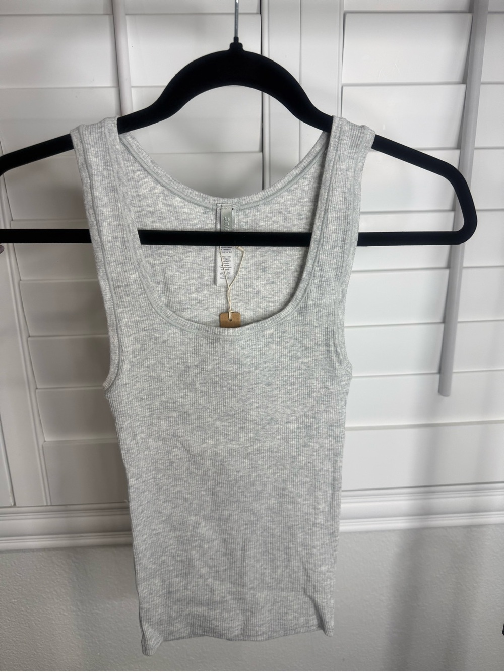 SKIMS Ribbed Scoop Neck Tank Top - Heather Light Gray